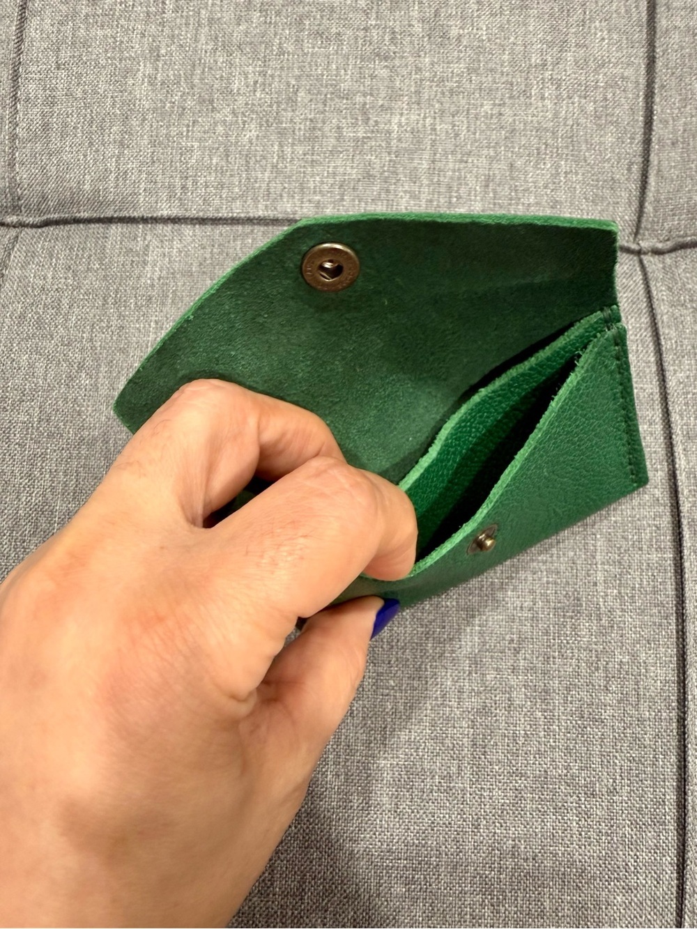 Portland Leather Mini leather Envelope Wallet - Green (Bacalar) - Picture 7 of 7